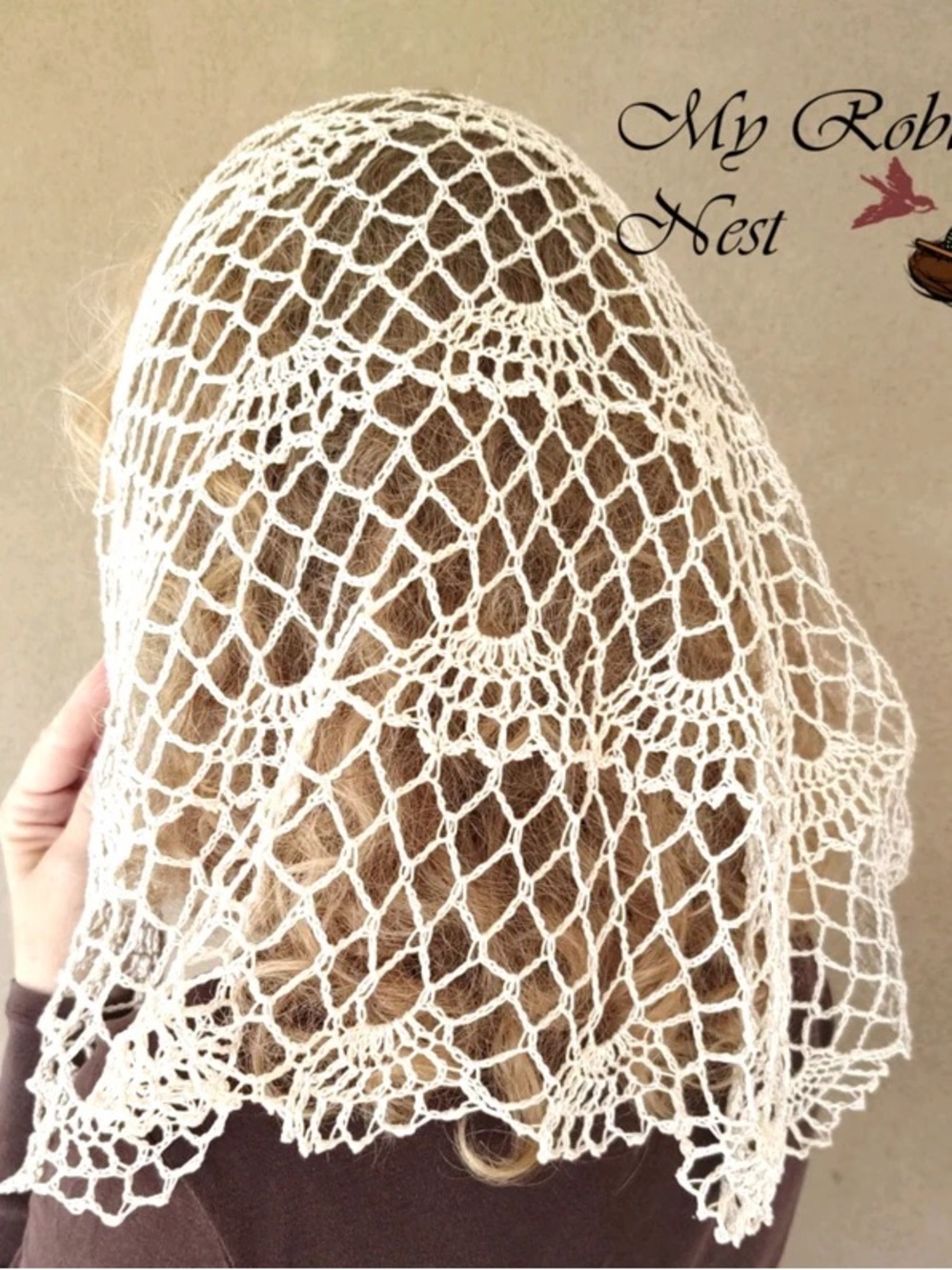 Handcrafted Ivory Crochet Hair Mantilla Veil | NWOT | Women’s Accessories